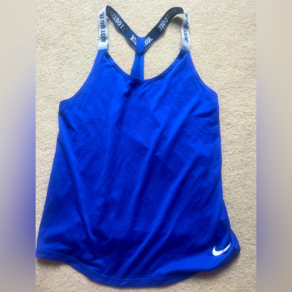 Nike dry fit blue tank top with strappy back. Never worn